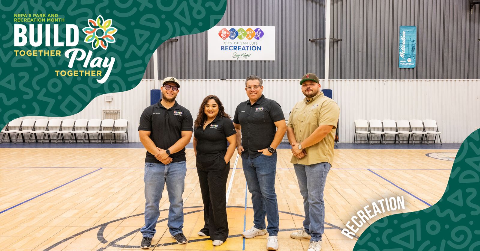 Four staff members of the Recreation Division